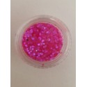 Glitter Rose fluo hexagonale pour Nail Art