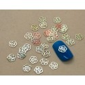 Bijoux pour ongles Fleurs roses Doré