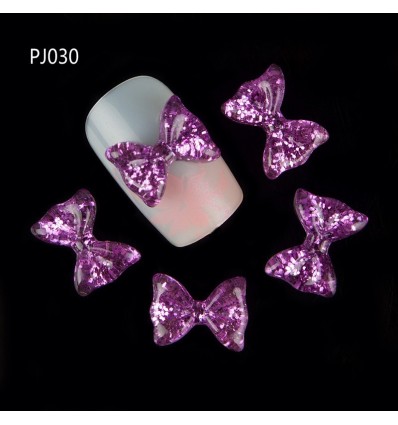 Bijoux pour ongles grand nœud violet